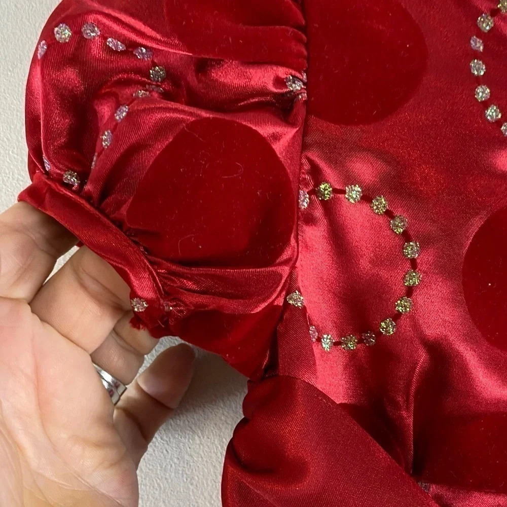 Rare Editions Baby Girl’s Red‎ Glitter Circle Party Formal Holiday Dress -Sz 24M